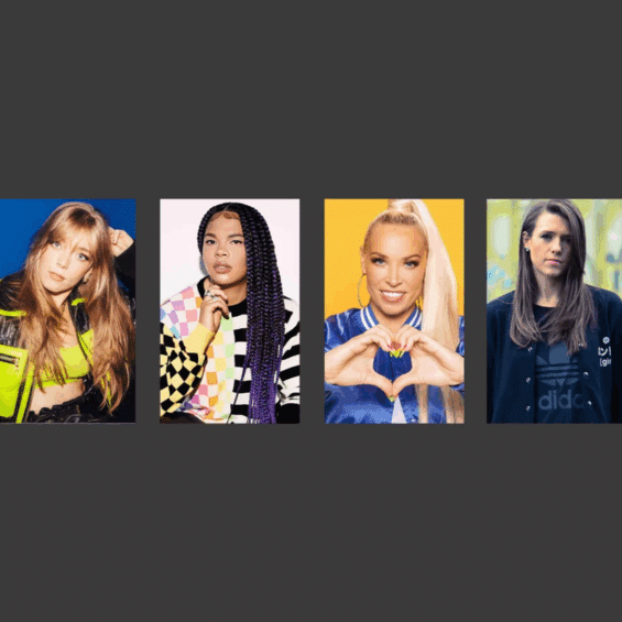 Press shots of Becky Hill, Jaguar, Sam Divine, Charlie Tee