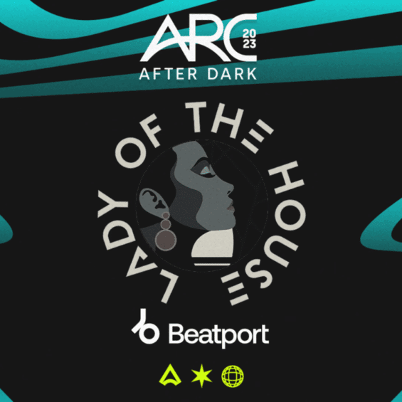 ARC flyer with ARC Afterdark logo, Lady of the House logo and Beatport logo