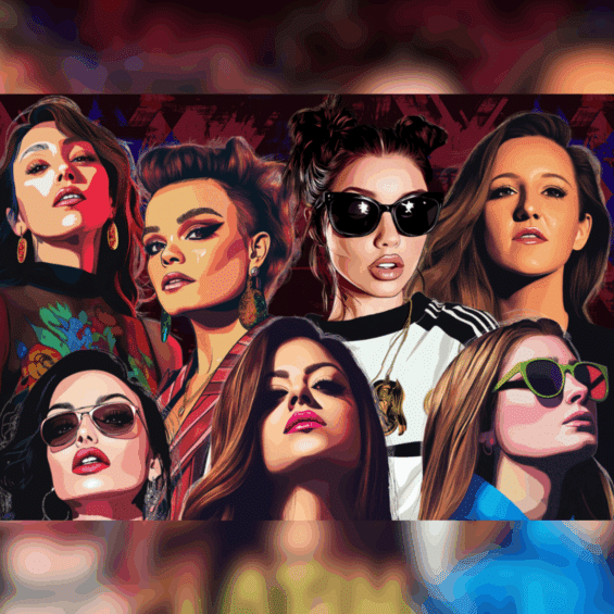 Illustrations of the women featured on the EP.