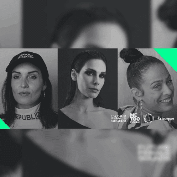 Press shots of the winners of the fun with the Future Female Sounds, Me Too, Lady of the House and Beatport logos.